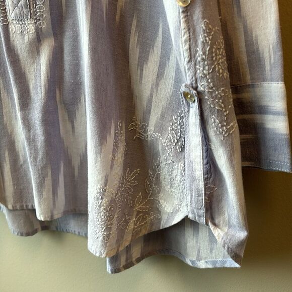 Tunic purple and white embroidered XS - Picture 3 of 6